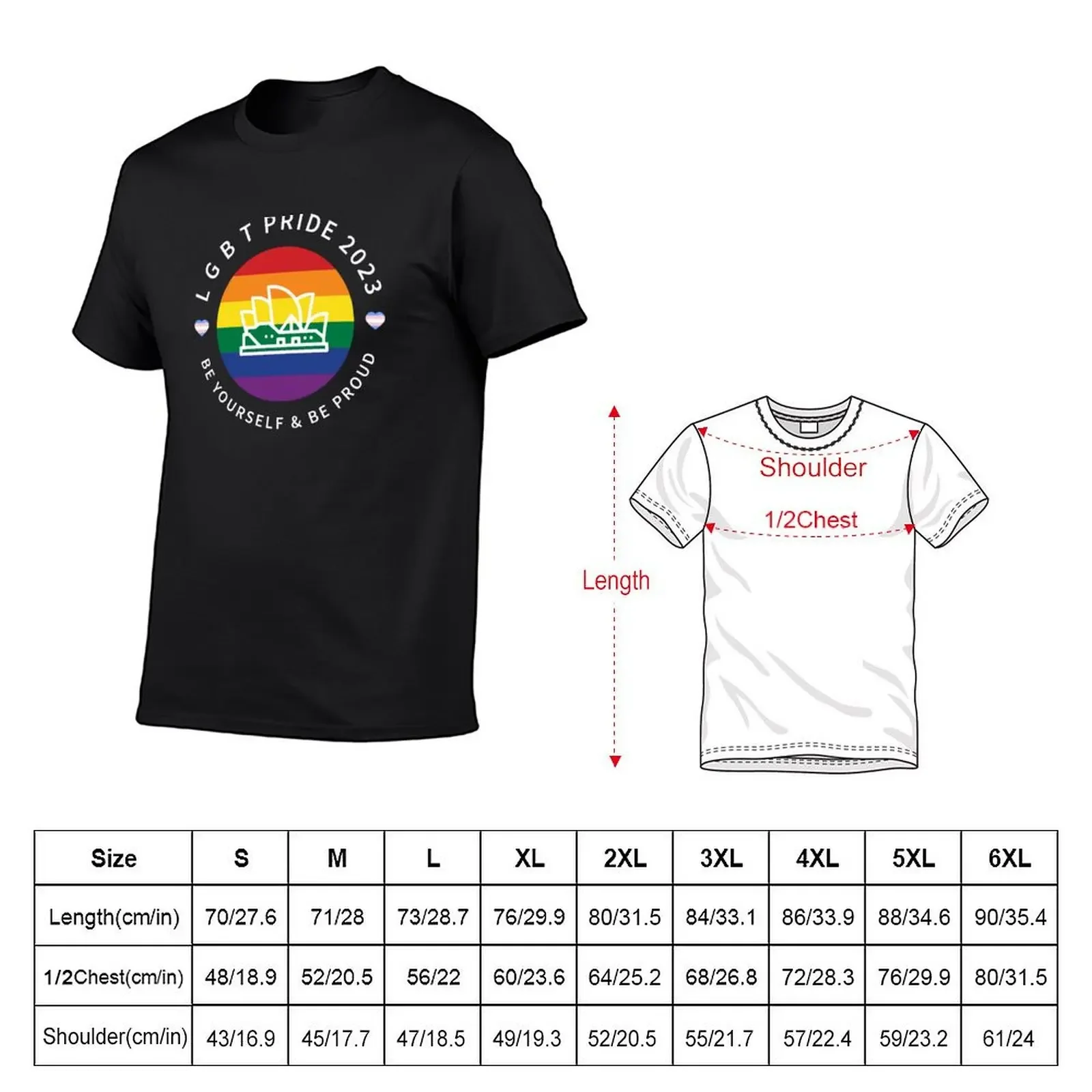 sydney pride festival 2023 T-Shirt summer tops Aesthetic clothing anime shirts men