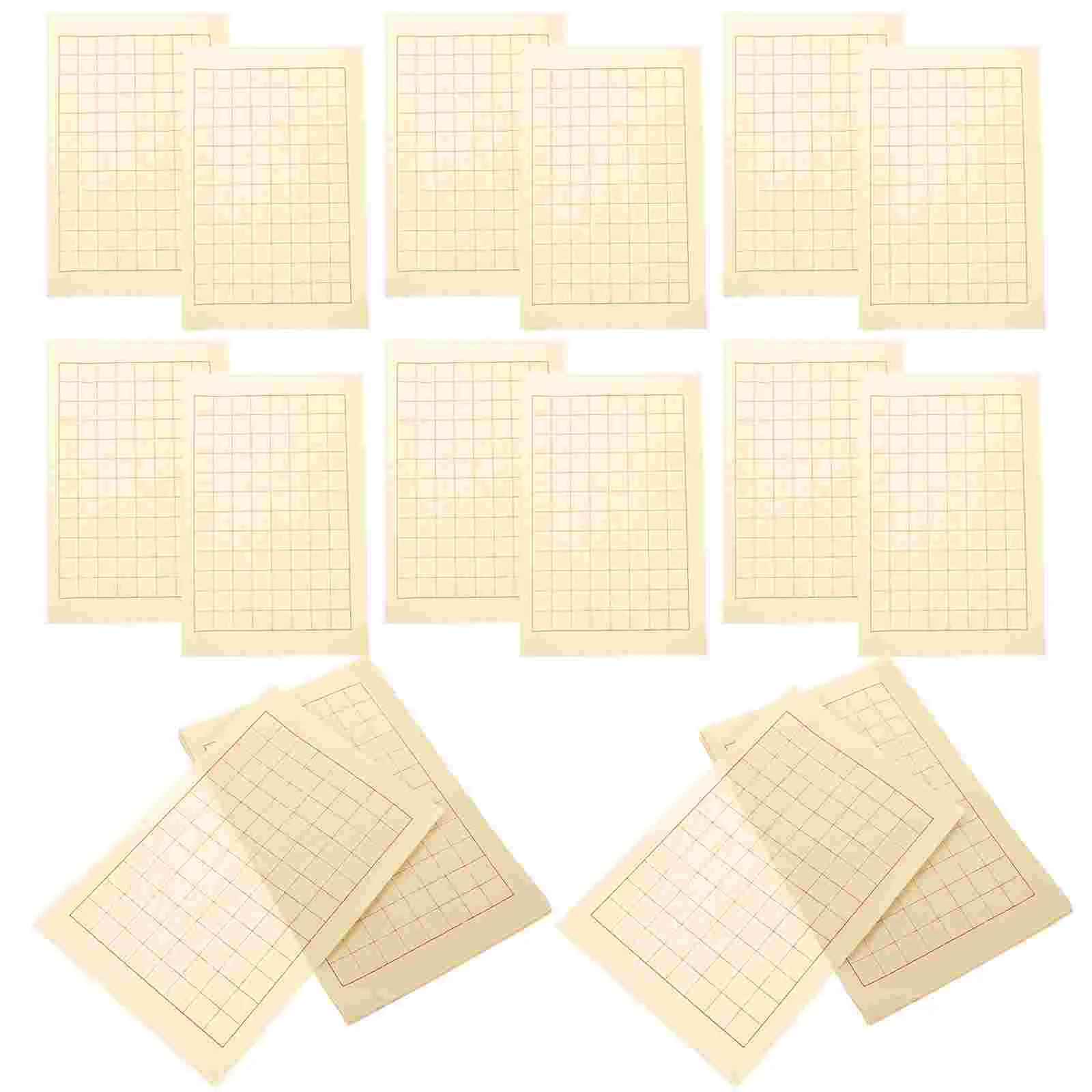 

40 Sheets Pieces of Colored Striped Letter Paper for Students to Practice Calligraphy Rice Beginners Writing