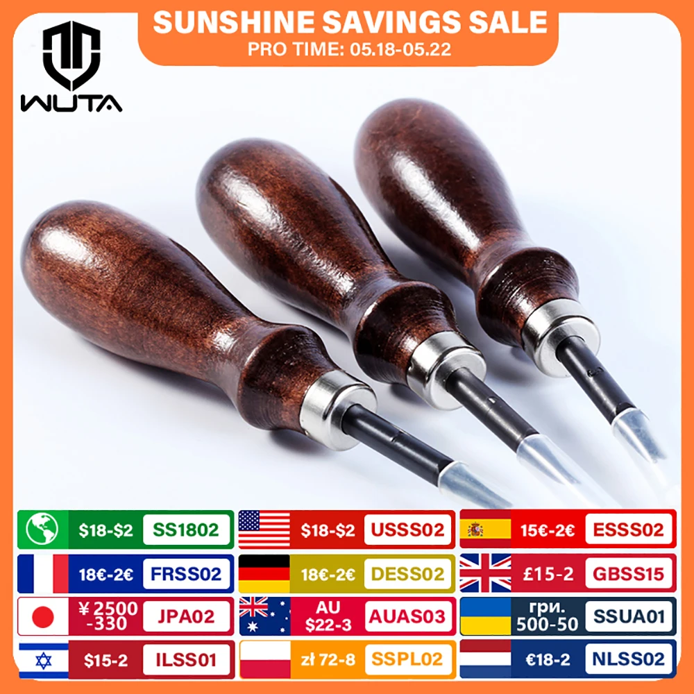 WUTA Sharp Leather Edge Beveler Edge Skiving Polishing Leather Tools DIY Belt Maker High Carbon Steel Leather Craft Beveller