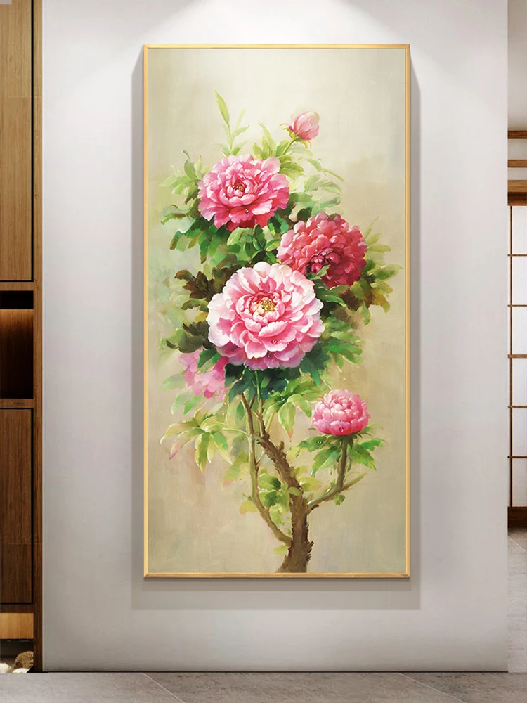 highmax Colorful Pink Rose Flower Canvas Painting Abstract Rose Art Oil Painting Posters Vintage Canvas Wall Art Decoration