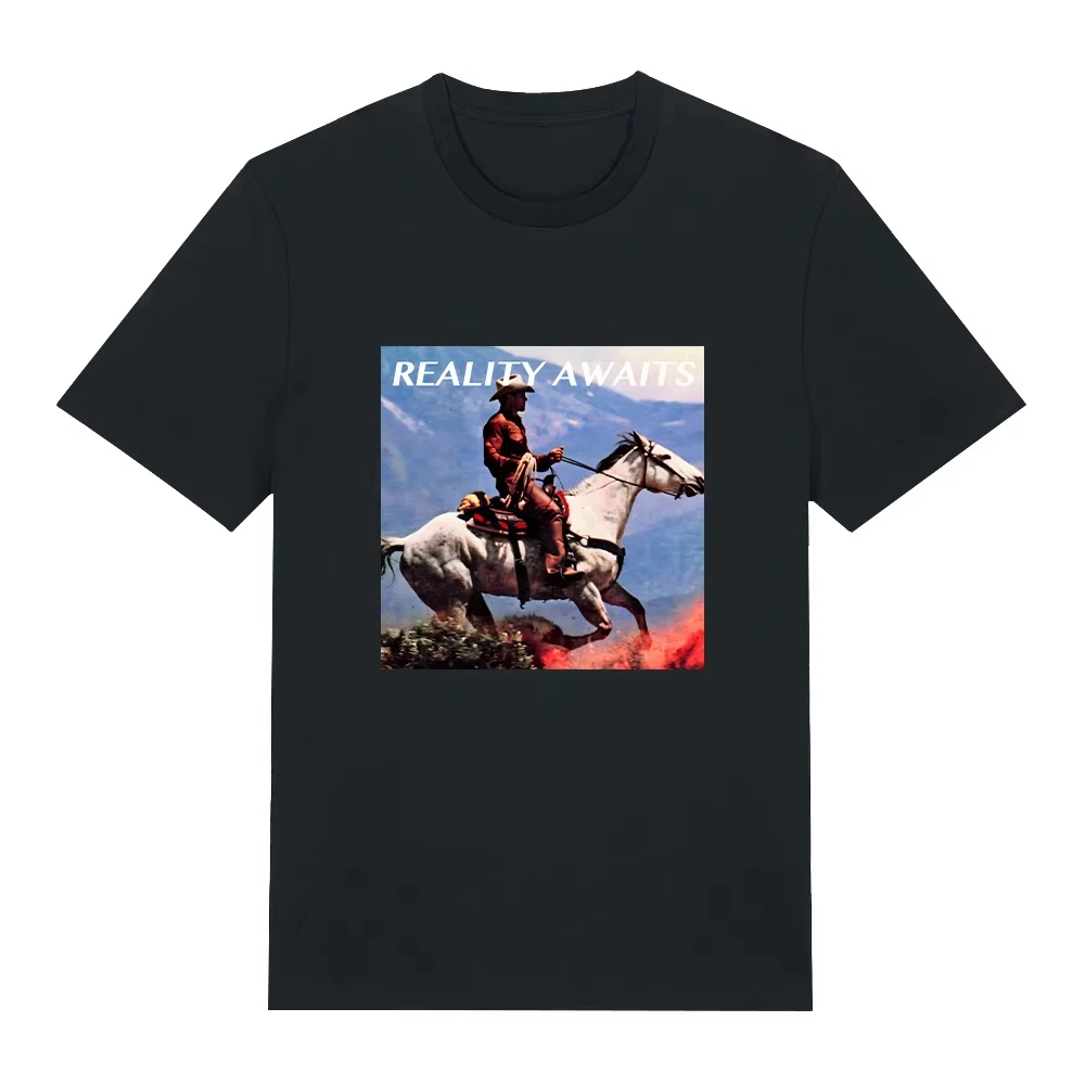 The Strokes Reality Awaits Cover Pattern T-shirt Retro Vintage Print T Shirts Men Fashion Casual Cotton Short Sleeve Tops Unisex