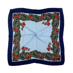 70*70cm Russian Floral Square Scarf Women Luxury Flower Printed Bandana Babushka Handkerchief Head Wraps Lady Headband Scarves