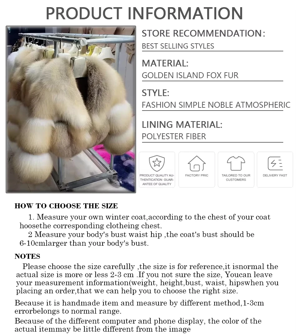 Real Golden Island Fox Fur Jacket With Turndown Collar Short Natural Fur Coat Women's Clothing Luxury Genuine Fur Coat