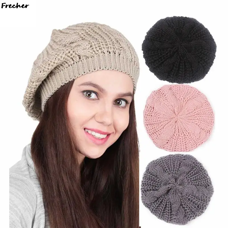 

Autumn Winter Slouchy Beanies Women Baggy Beanie Hat Comfortable Knitted Cap Keep Warm Berets Hats Wool Knitting Hair Cover