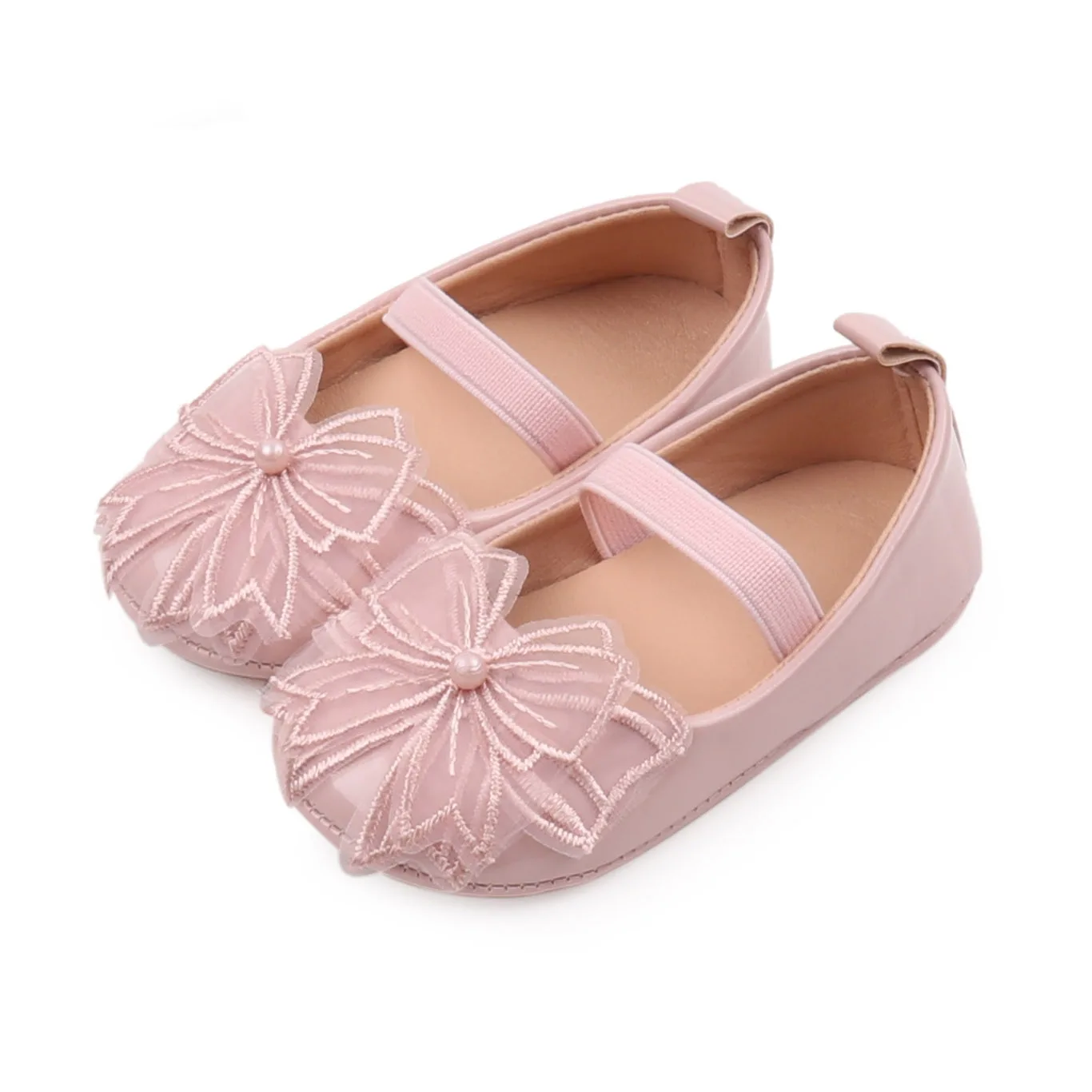 

Spring And Autumn Baby Girls First Walking Toddler Shoes PU Leather And Comfortable TPR Sole For 0-18M Baby Girl Princess Shoes