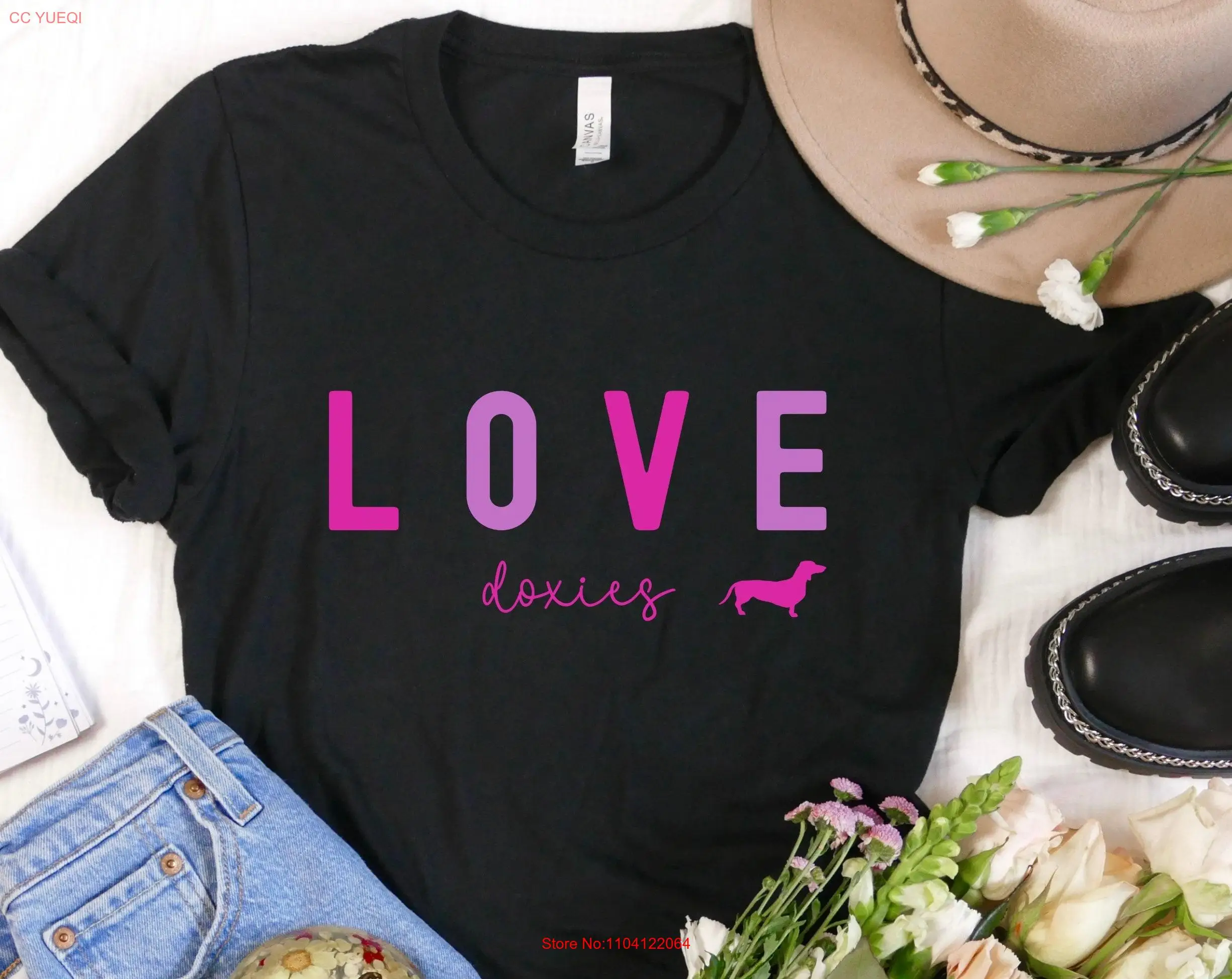 Doxies Doxie Mama T Shirt Mom Dachshund Valentine long or short sleeves