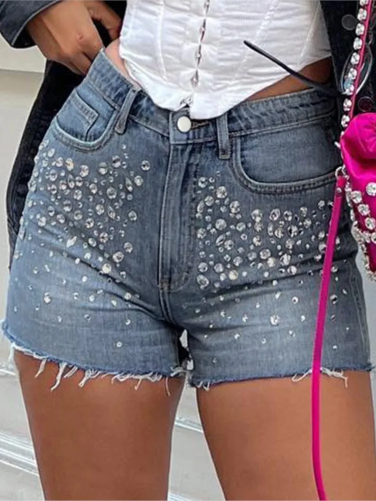 

Женская одежда, джинсы с высокой талией, сексуальные прямые шорты на бедрах, уличный стиль для девочек, универсальные темпераментные модные ретро-шорты