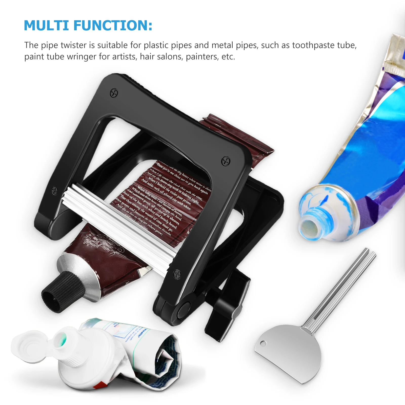 

Metal Toothpaste Squeezer Durable Stainless Steel Manual Tool Multi Purpose Salon Hair Dye Cream Extruder Home Pigment Tube