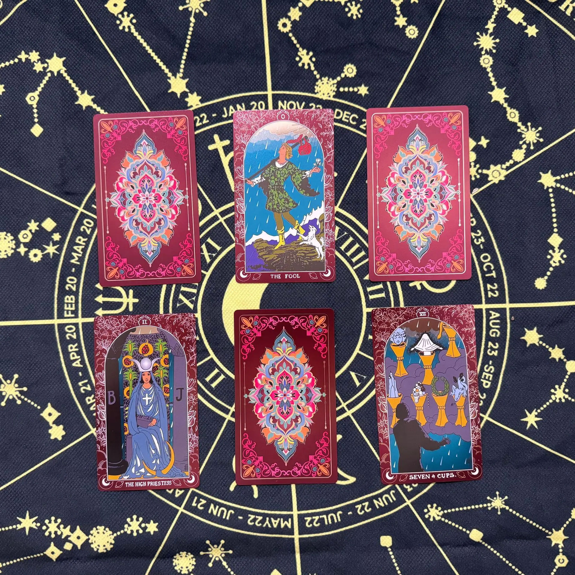 Gold Foil Tarot Deck - Waterproof Plastic Cards, Blossom Love Design with Guidebook, Rider Waite Based Fortune Telling