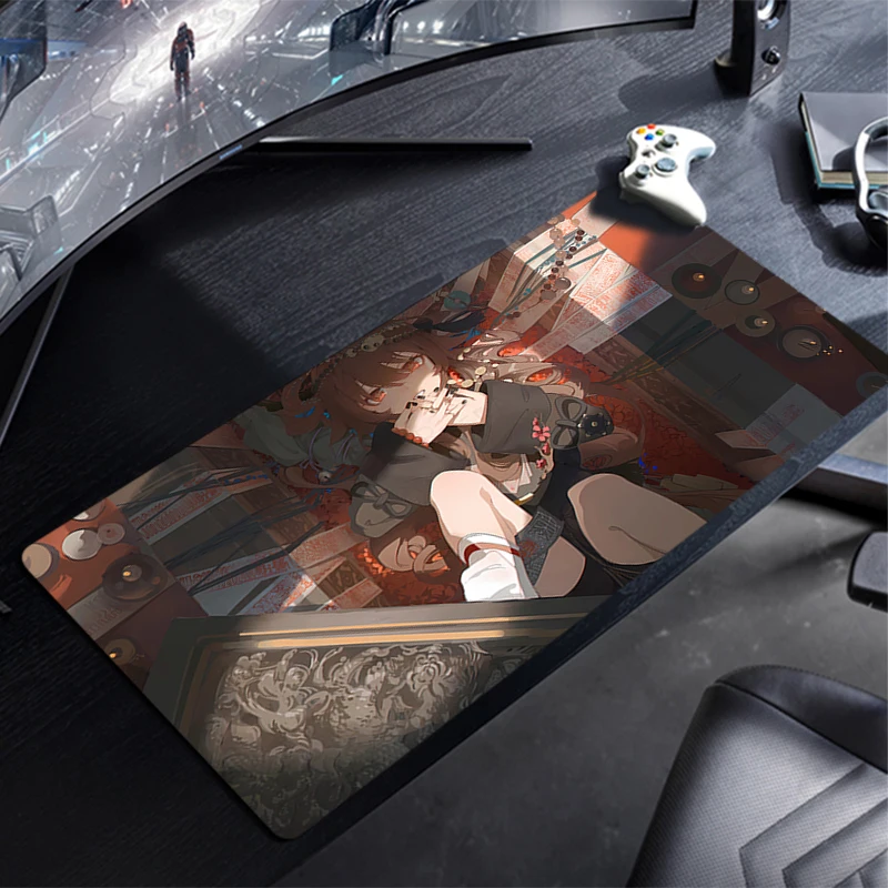 Mouse pad Gaming Desk Mat Computer Keyboard desk pad Mats Non-slip rubber Game accessories Hu Tao G-Genshin Impact Home Decor