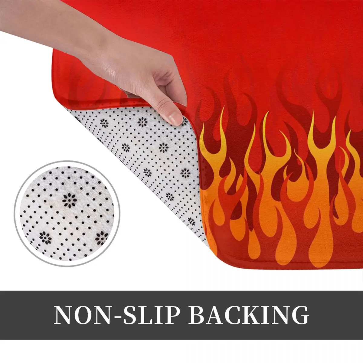 Fire Design Anti-slip Doormat Floor Mat Washable Carpet Rug for Kitchen Entrance Home Balcony Footpad Mats