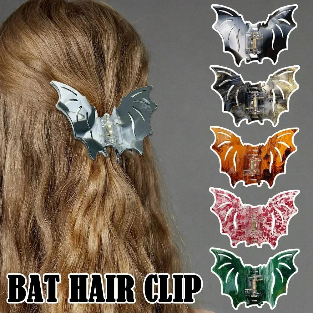 New Acetic Acid Clasp Bat Hair Clip Fashionable Back Head Spoon Shark Clip Half Tie Horse Tail Clasp Hair Accessories