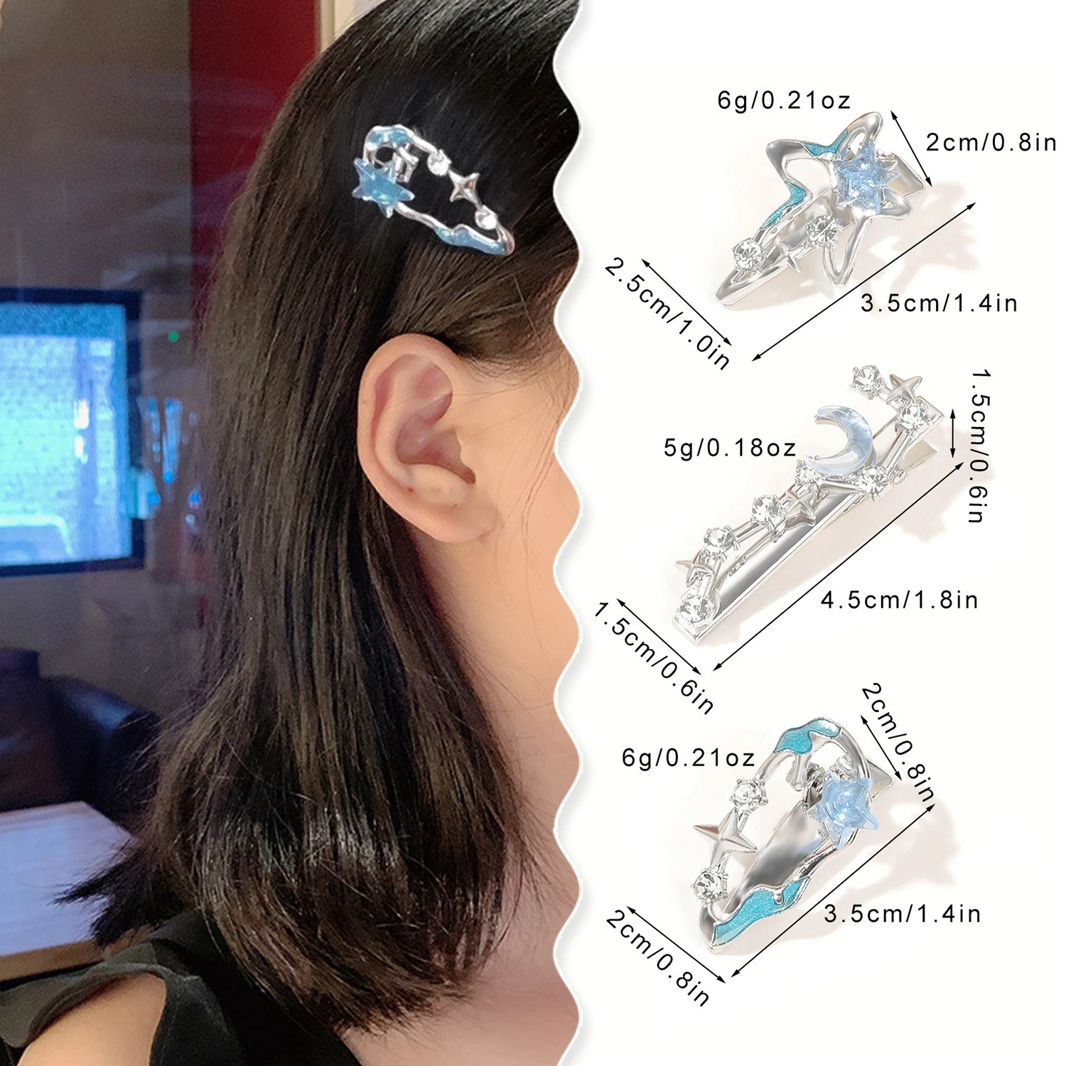 

Small Creative Grab Clip Bangs Side Clip Elegant Cute Hairpin Starry Sky Duckbill Clip Hairpin Hair Accessories Wholesale