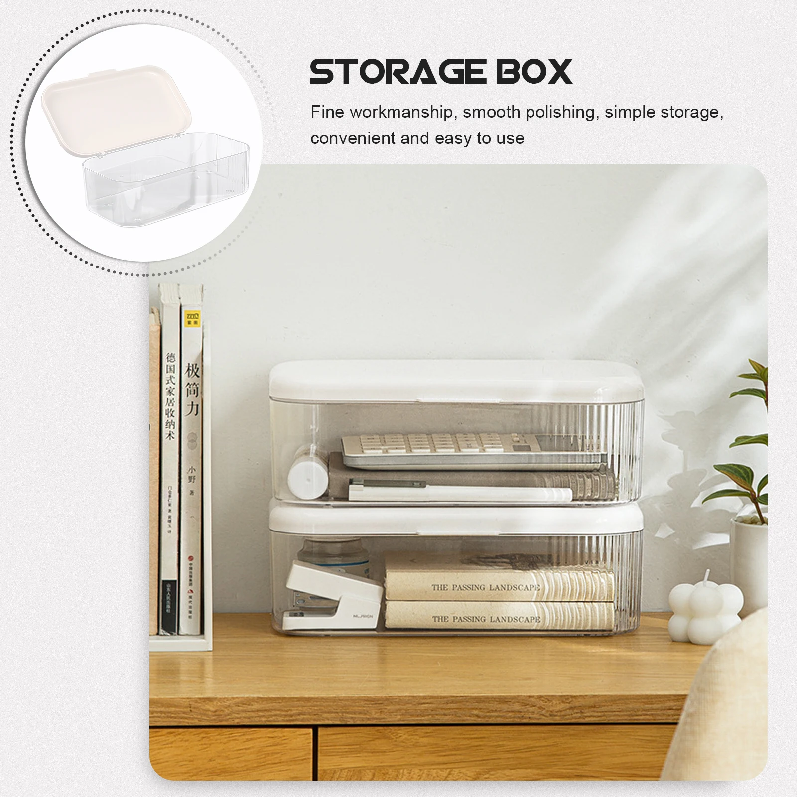 

ganizer Clear Makeup Holder Home Desktop Sundry Storage Box Lid Fine Workmanship Smooth Simple Convenient Bedroom