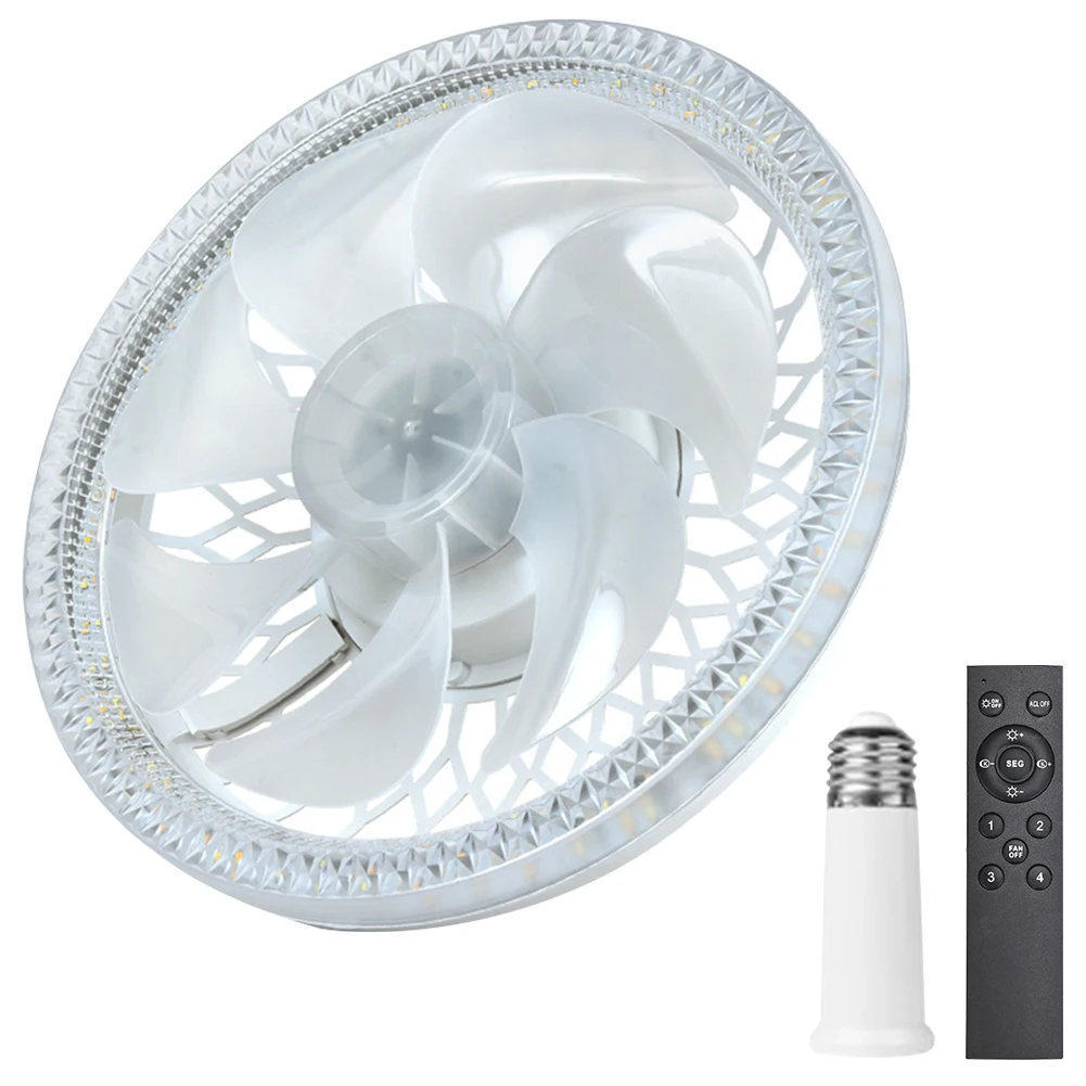 

Ceiling Fans Light Remote Control Dimmable Flush Mount Ceiling Fan Light 4 Speeds Modern LED Ceiling Fan Lamp E27 Converter Base