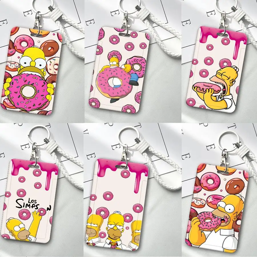 Cartoon The S-simpsons Cover Case 1Pc Card Holder Retractable Credit Card Holders Holders Child Bus with lanyard Bank ID Badge