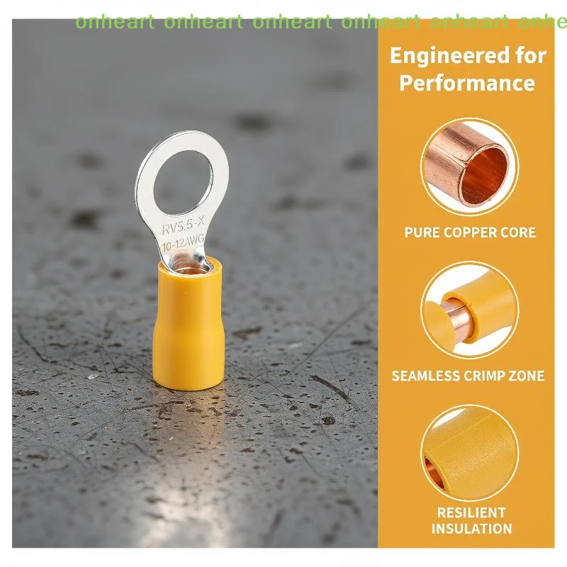 [C]Electrical Ring Crimp Terminals 10/50Pcs RV5.5 M4 M5 M6 M8 Insulated Connectors for Professional Electrician Wiring Work