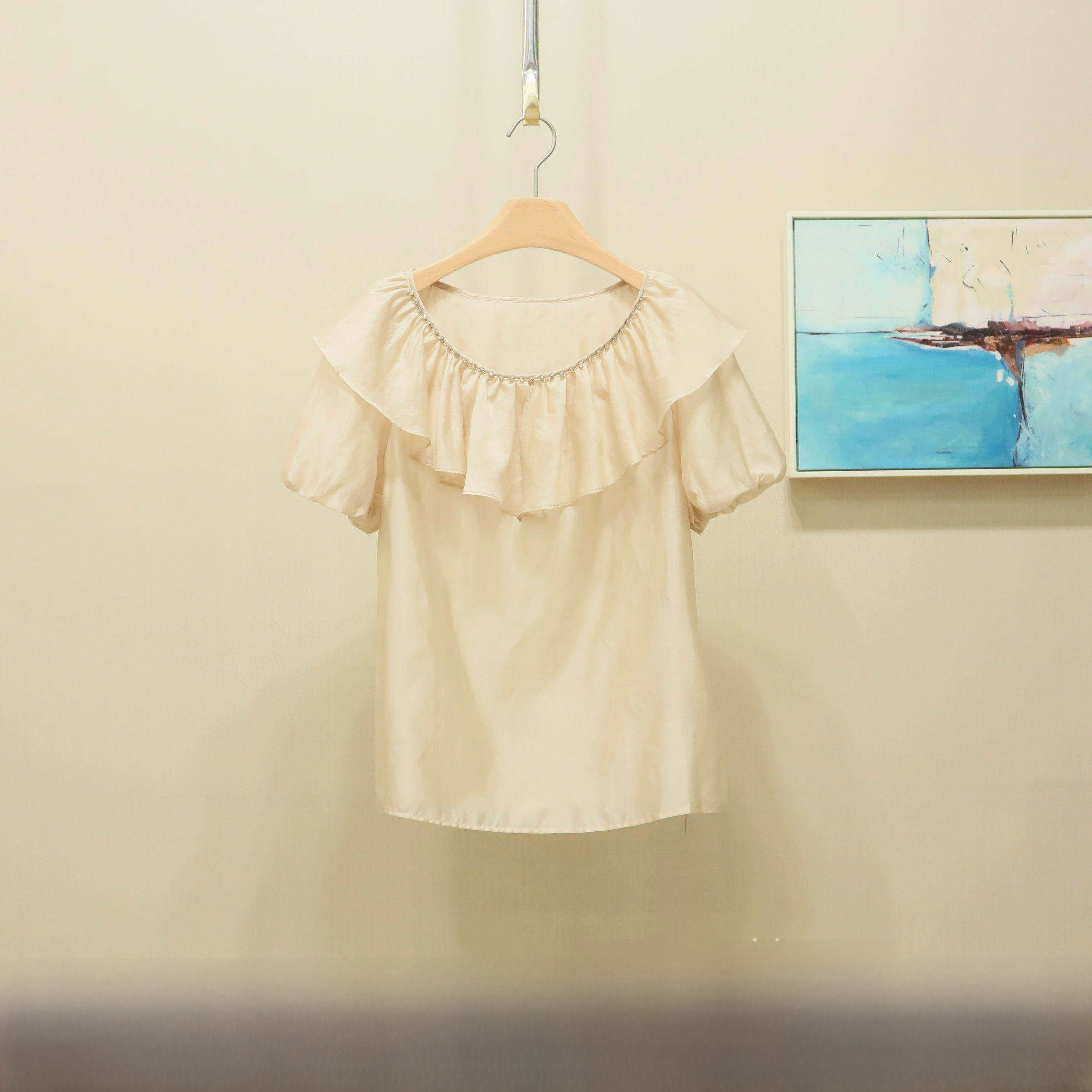 

Sweet Versatile Summer New Style Shirt 2026YSING Women's Korean Loose Fit Bubble Sleeve UV Protection Thin Regular Length