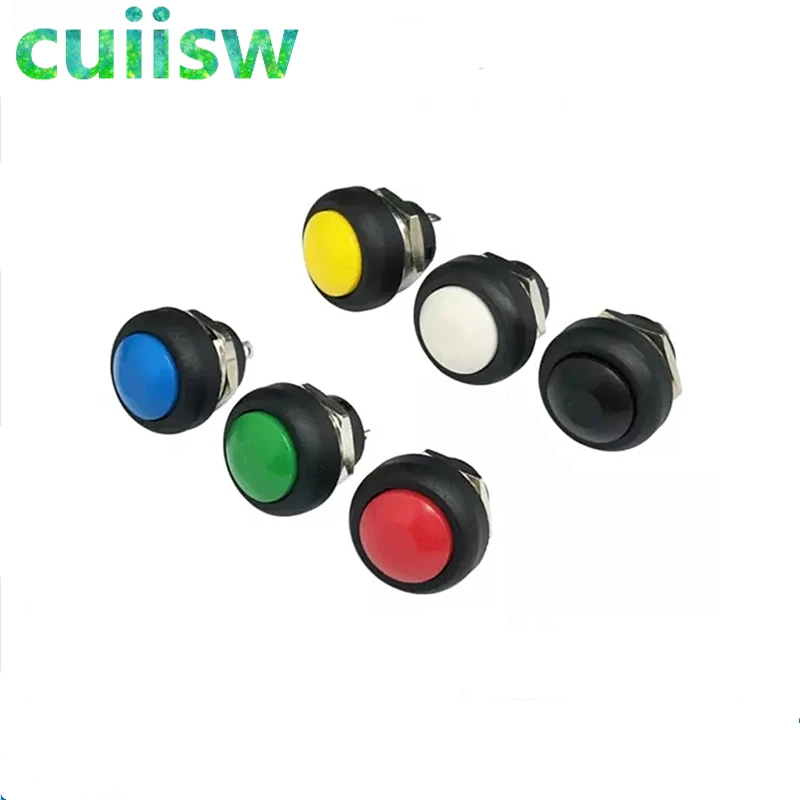 10Pcs 2Pin Mini Switch 12mm 1A waterproof switch PBS33B 12v momentary Push button Switch reset Non-locking PBS-33B