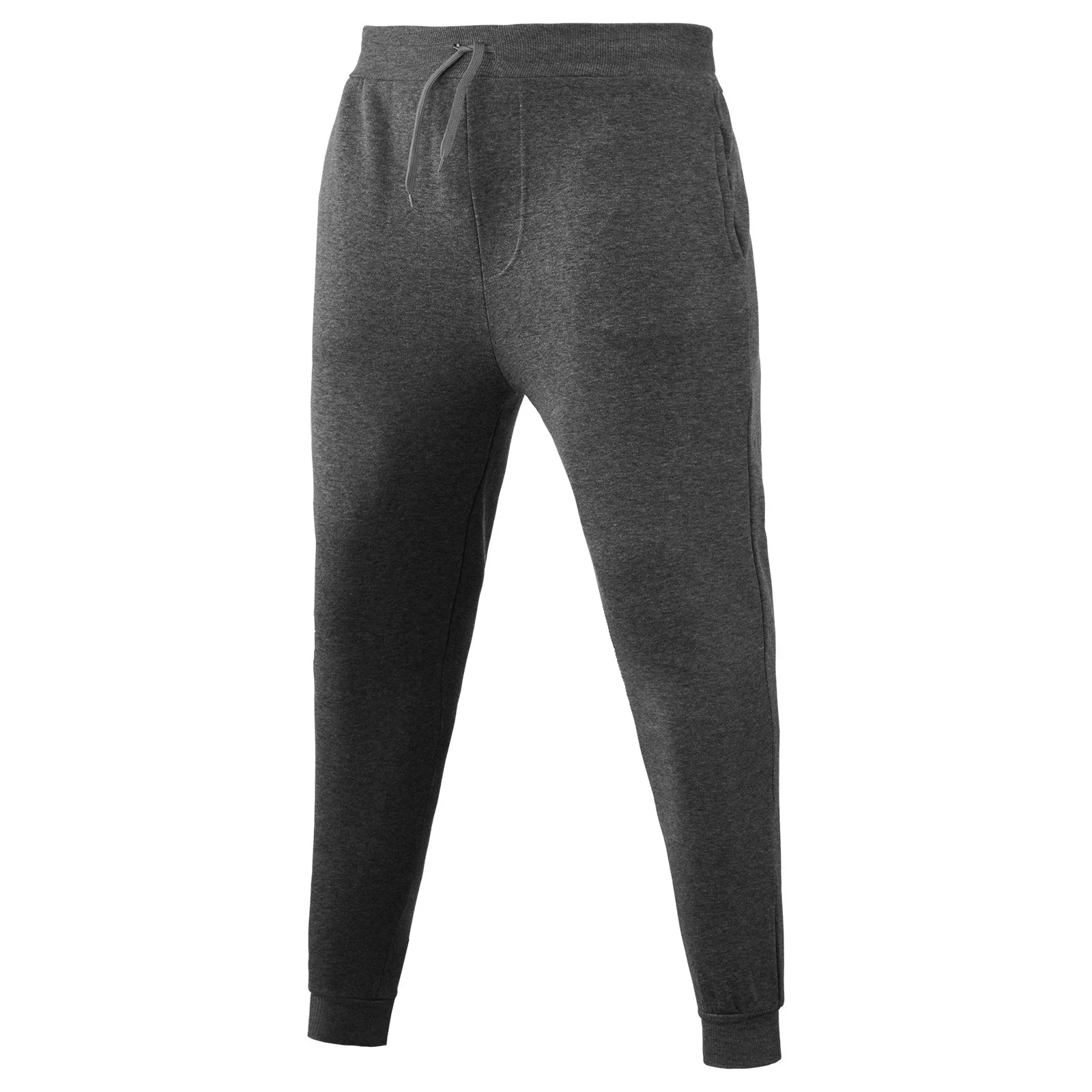 2024 New Fashion Brand Men\'s Leisure Sports Running Lace Up End Foot Pants Solid Color Loose Pants Plush Guard Pants