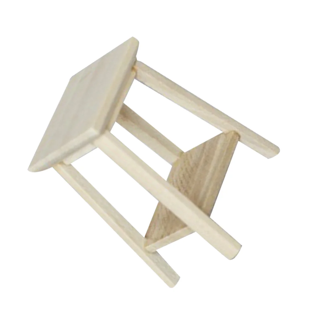 Trípode alto de simulación en miniatura, taburete para decoración del hogar, modelo decorativo de madera, muebles de soporte, 52x4cm