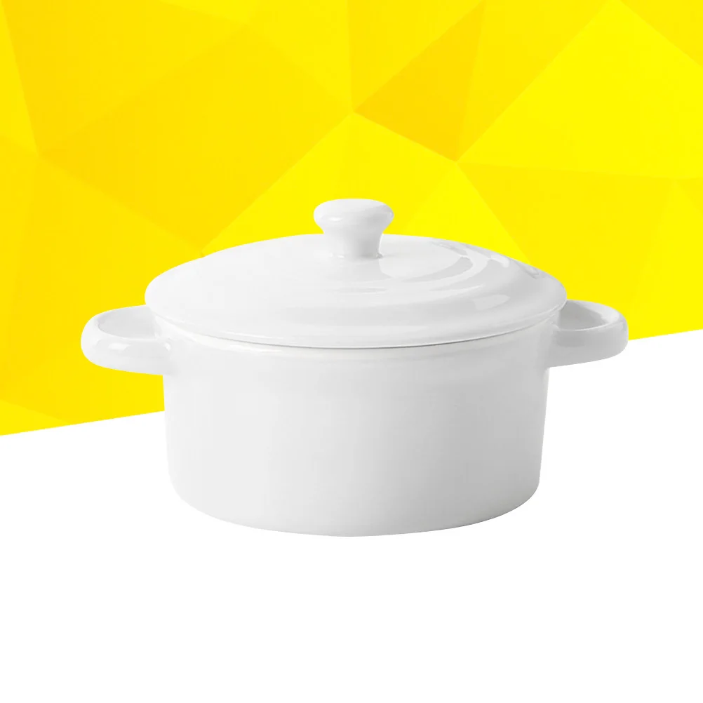 

200 Ml Bowls Serving Egg Custard Soup with Lid Ceramic Double Handle