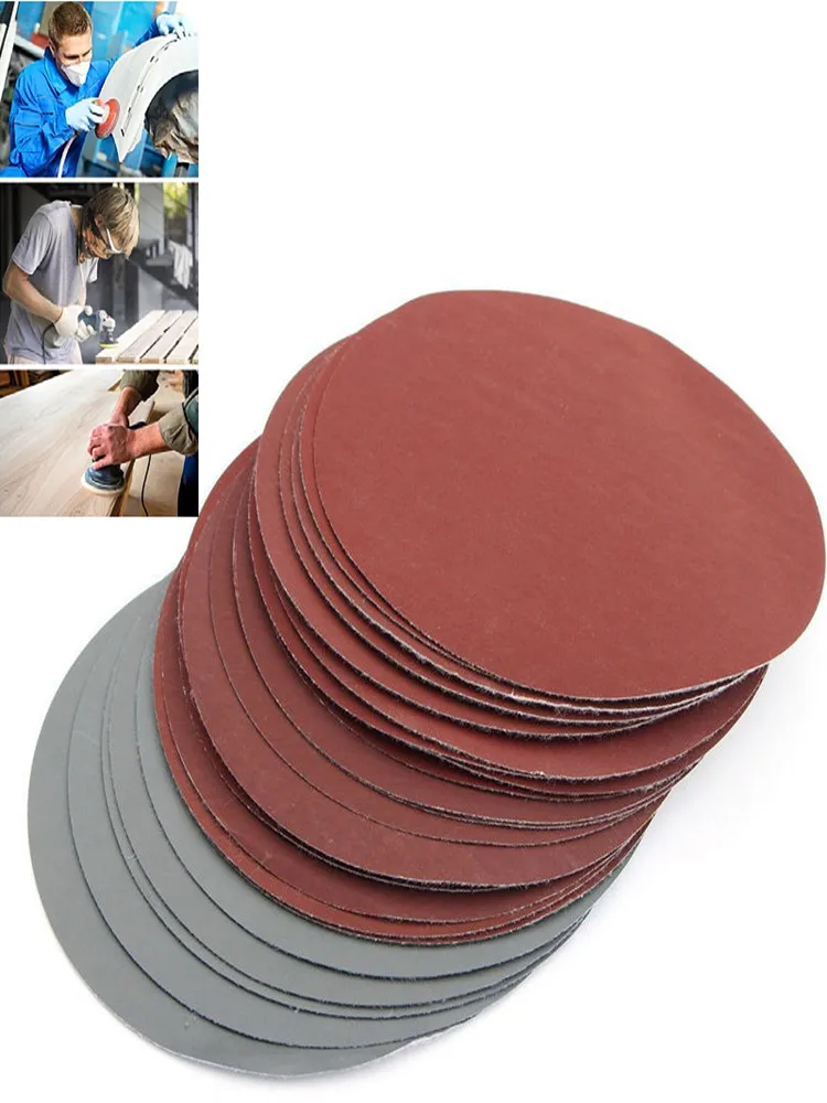 15pcs/Set 4Inch 100mm Hook and Loop Sandpaper Abrasive Sanding Disc For Wooden Furniture Crafts Metal Surface Grinding Polishing