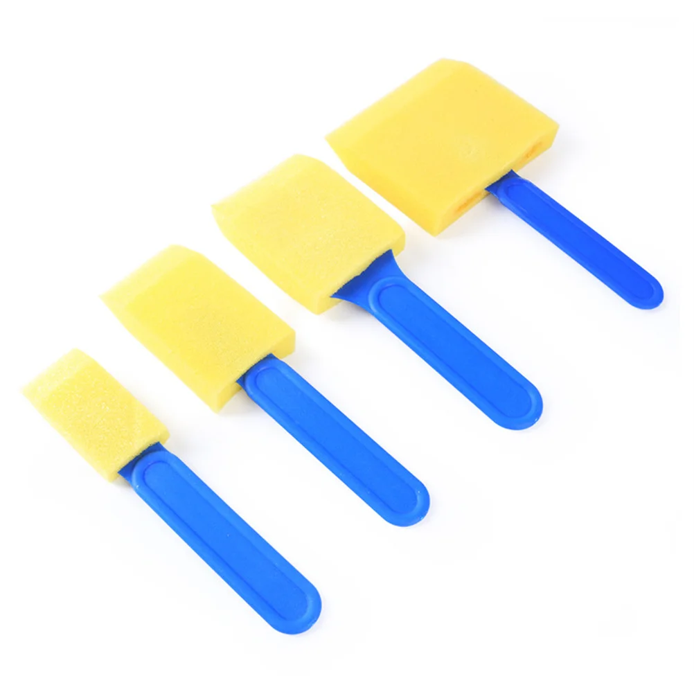 

12Pcs Art Painting Sponge Brush Set Safe Reusable Easy Clean Kids Imagination Gift Yellow Blue Art Painting Sponge Brush
