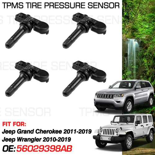 Coche para Jeep Grand Cherokee WK WK2 2011-2019 Jeep Wrangler JK 2010-2019 433MHz Sensor de monitoreo de presión de neumáticos 56029398 Sistema AB