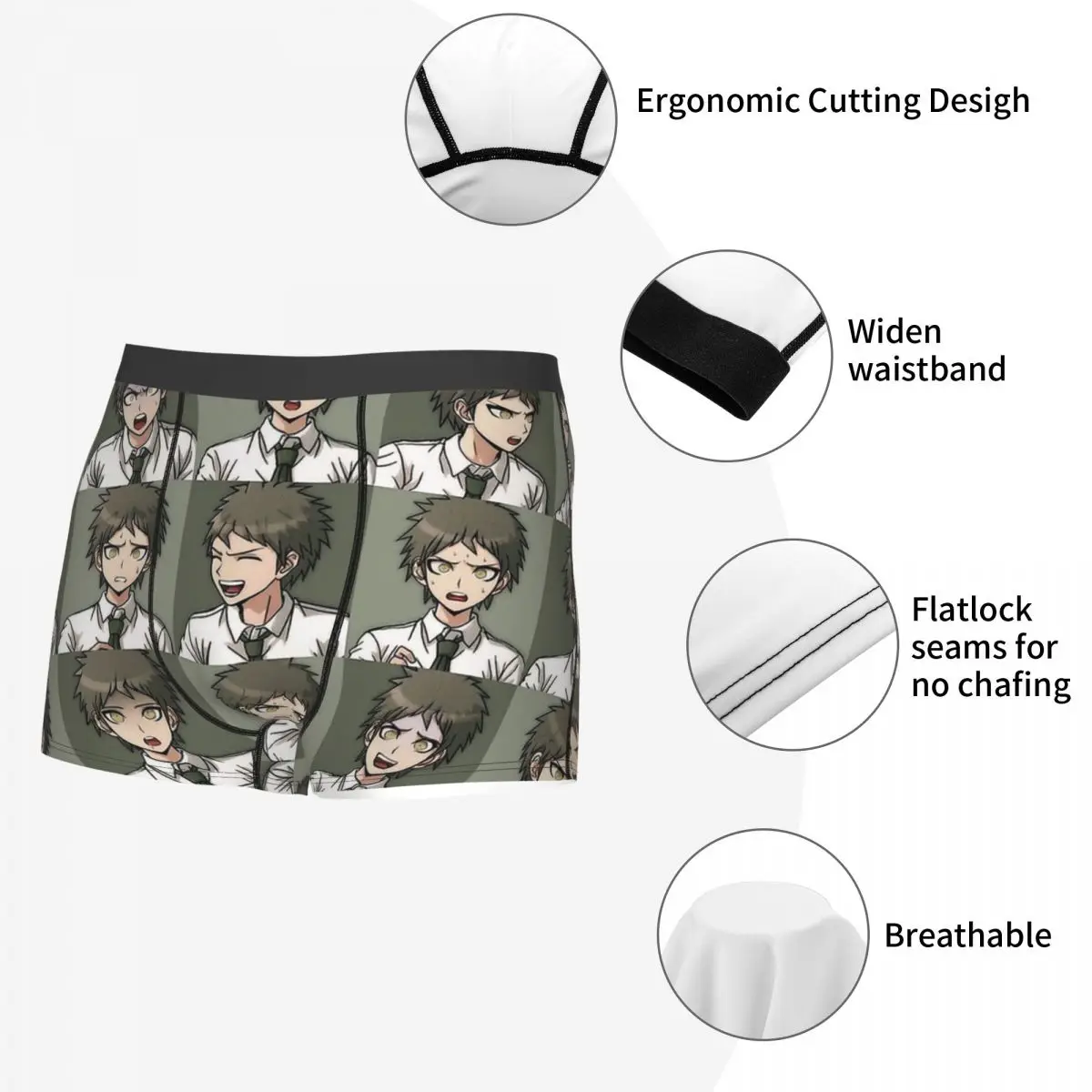 Danganronpa Hajime Hinata Underpants Cotton Panties Man Underwear Ventilate Shorts Boxer Briefs