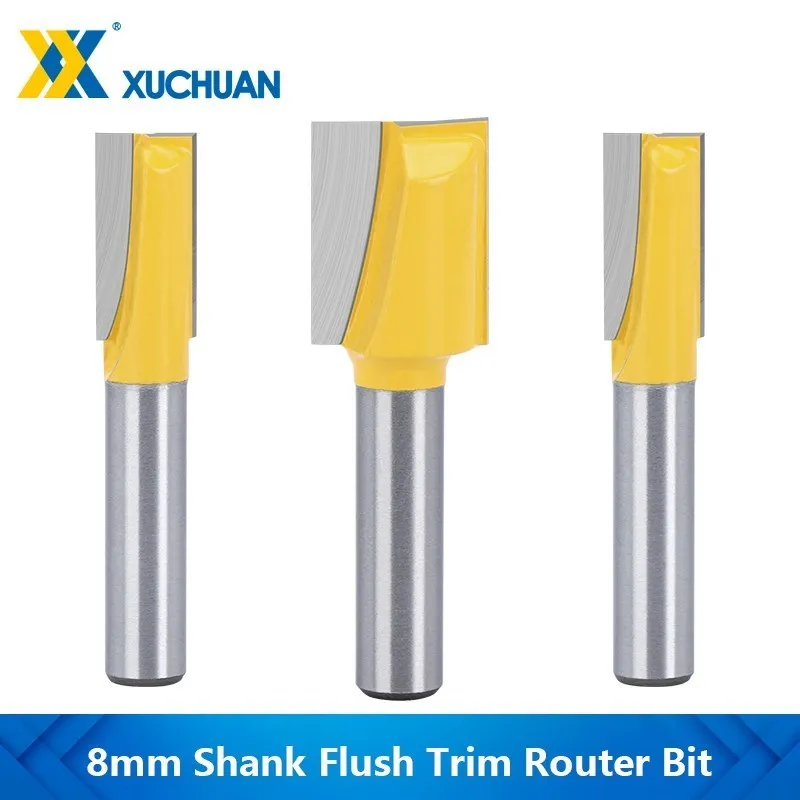 Milling Cutter 8mm Shank Flush Trim Router Bit 8,9.5,12,16mm Diameter 2 Flute Straight Router Bit For Wood Woodworking Tool