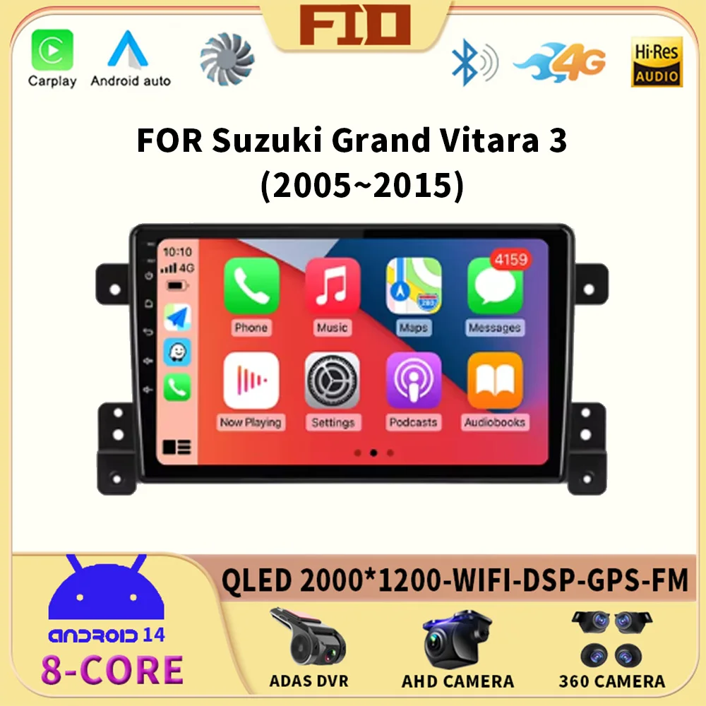 

Android 14 Car Auto Radio For Opel Agila Suzuki Splash Ritz Multimedia Player Head Unit Carplay WIFI RDS QLED 360 Camera BT GPS