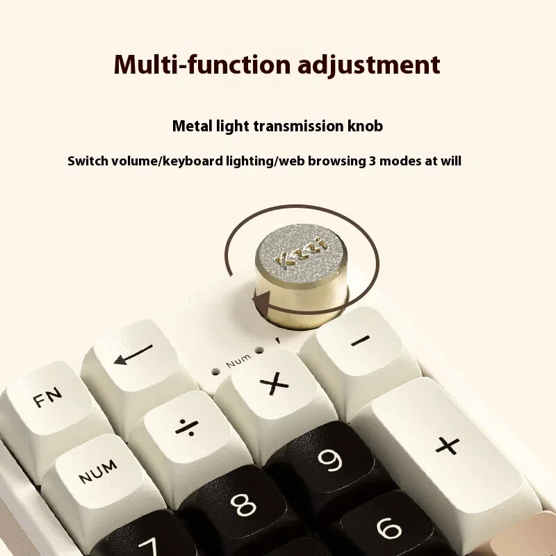 Kzzi K20 Wireless Number Keyboard Three Mode Multifunctional Knob RGB Hot Swap Mini Mechanical Keyboard Pc Gamer Accessories