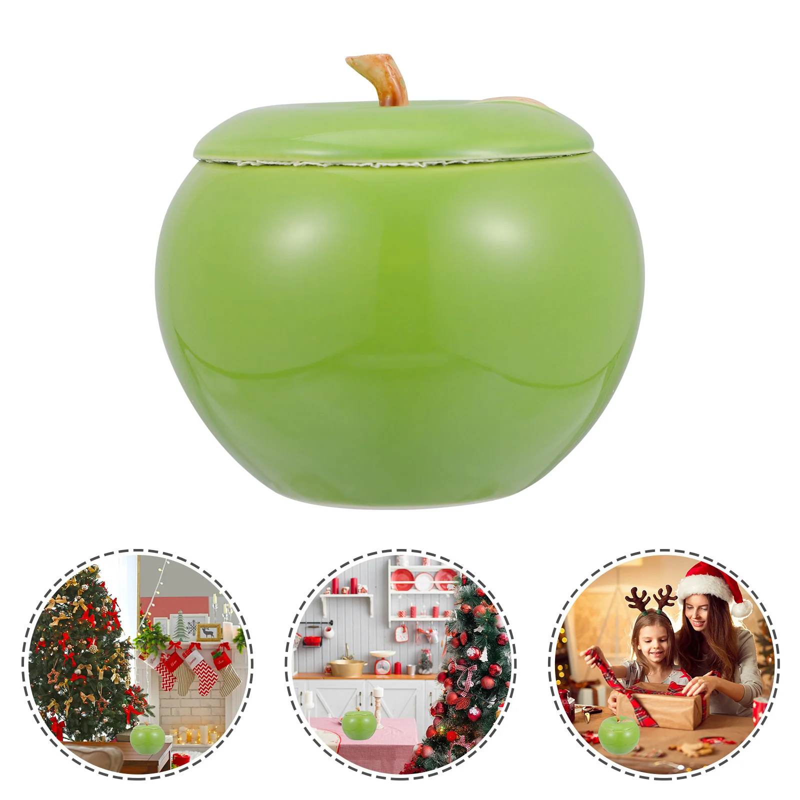 

1Pcs Porcelain Storage Bottle Fruit Shaped Lid Decorative Sealed Container for Desktop Food Cereal and Coffee Beans
