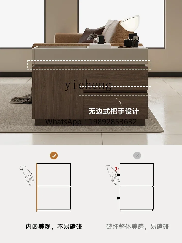 Sofa Side Cabinet Living Room Modern Minimalist Storage Organizer Corner Table Light Luxury High-Grade Side Table Solid Wood