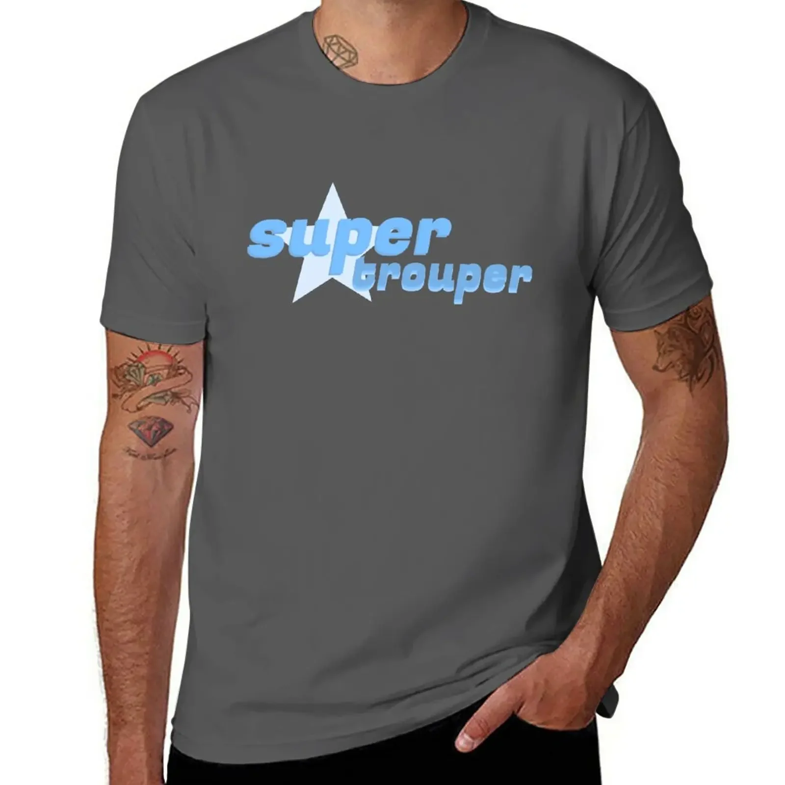 super trouper T-Shirt for a boy funnys kawaii clothes black t shirts for men