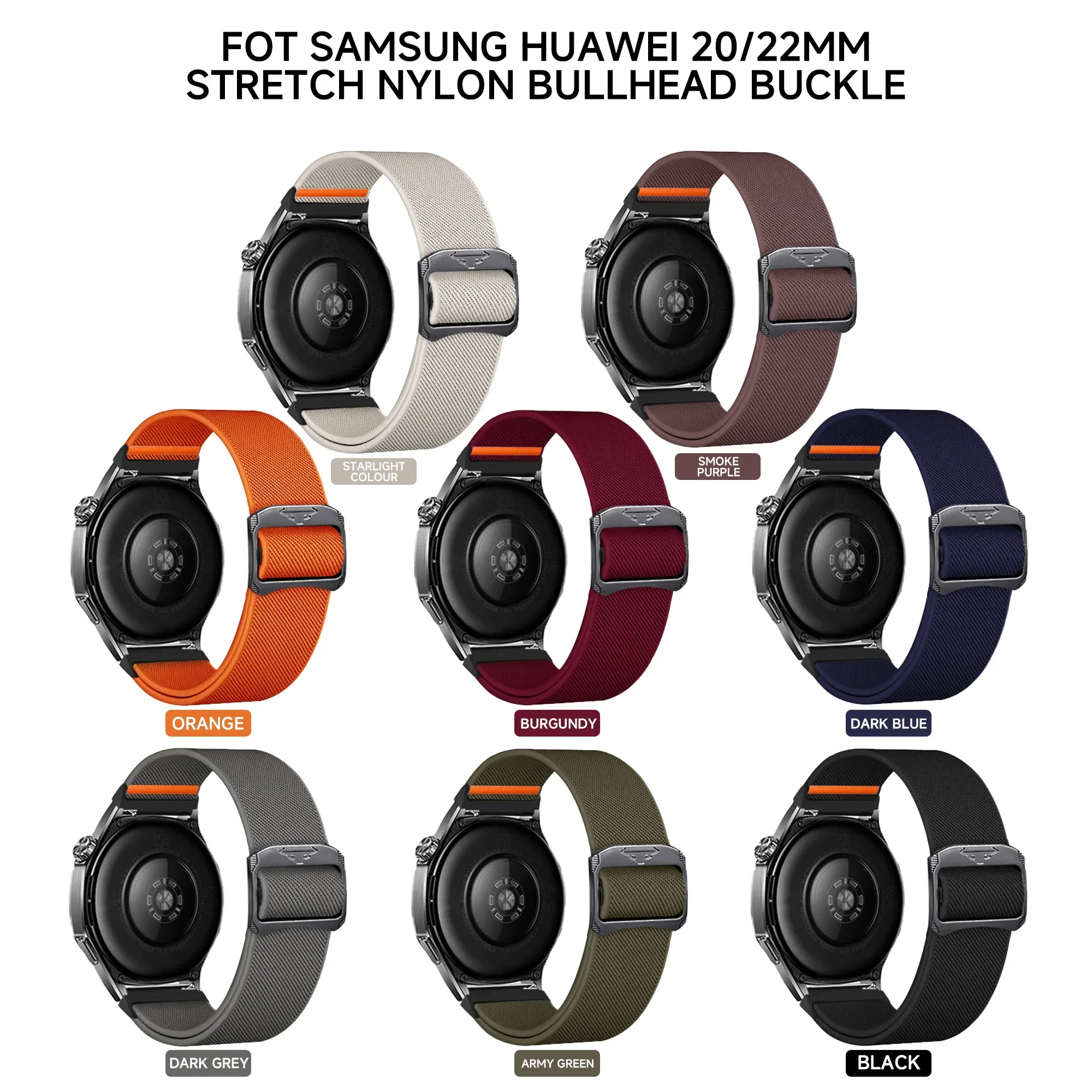 20 mm 22 mm Nylon-Gummiband für Amazfit GTR 47 mm/GTR2/2e/3/3 Pro/4/GTS/2/mini/3/4 Armband für Amazfit Balance/bip 5/Stratos 2 – Detail 2