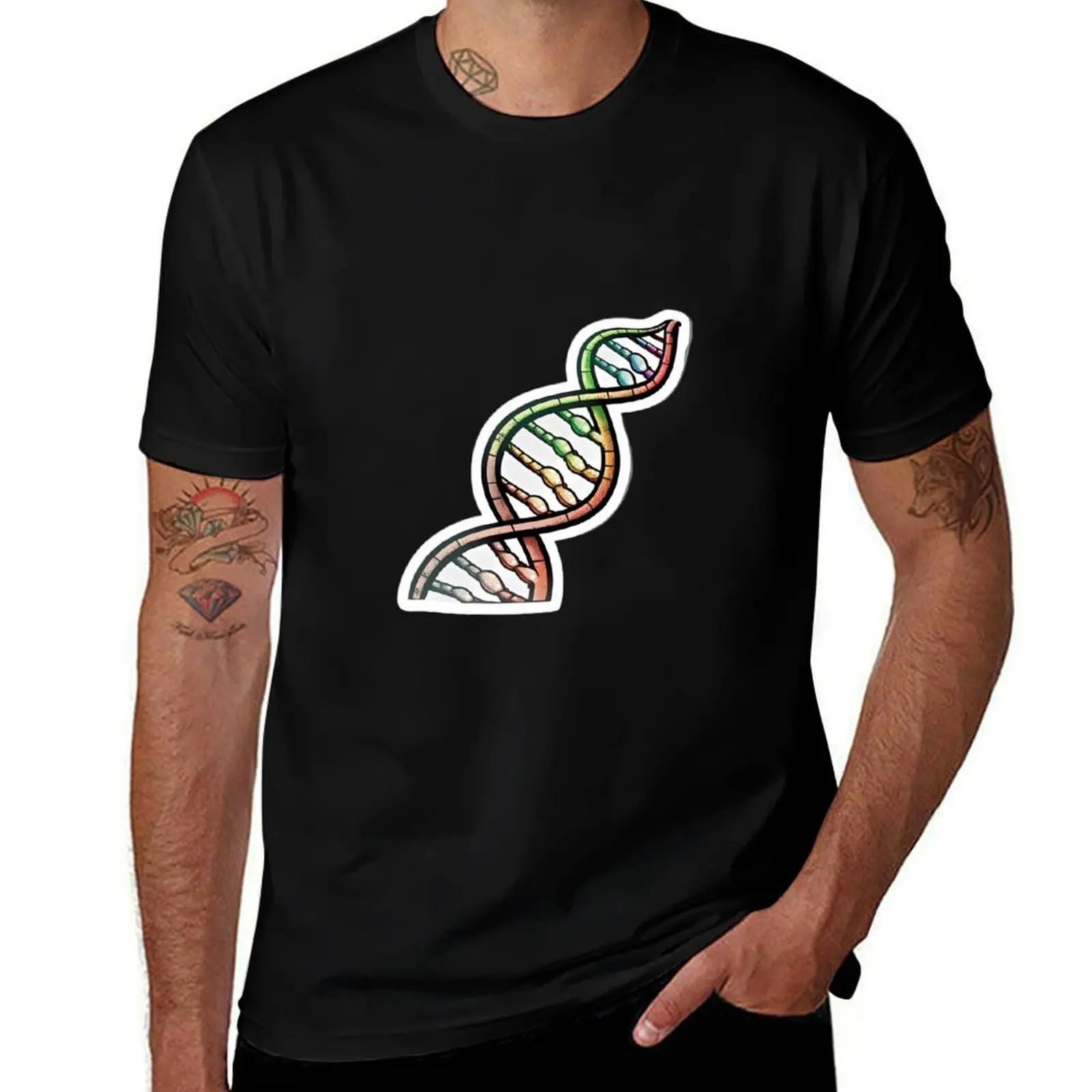 Multicolor Double Helix Bracelet T-Shirt Sporty Casual Quick Dry T-Shirt