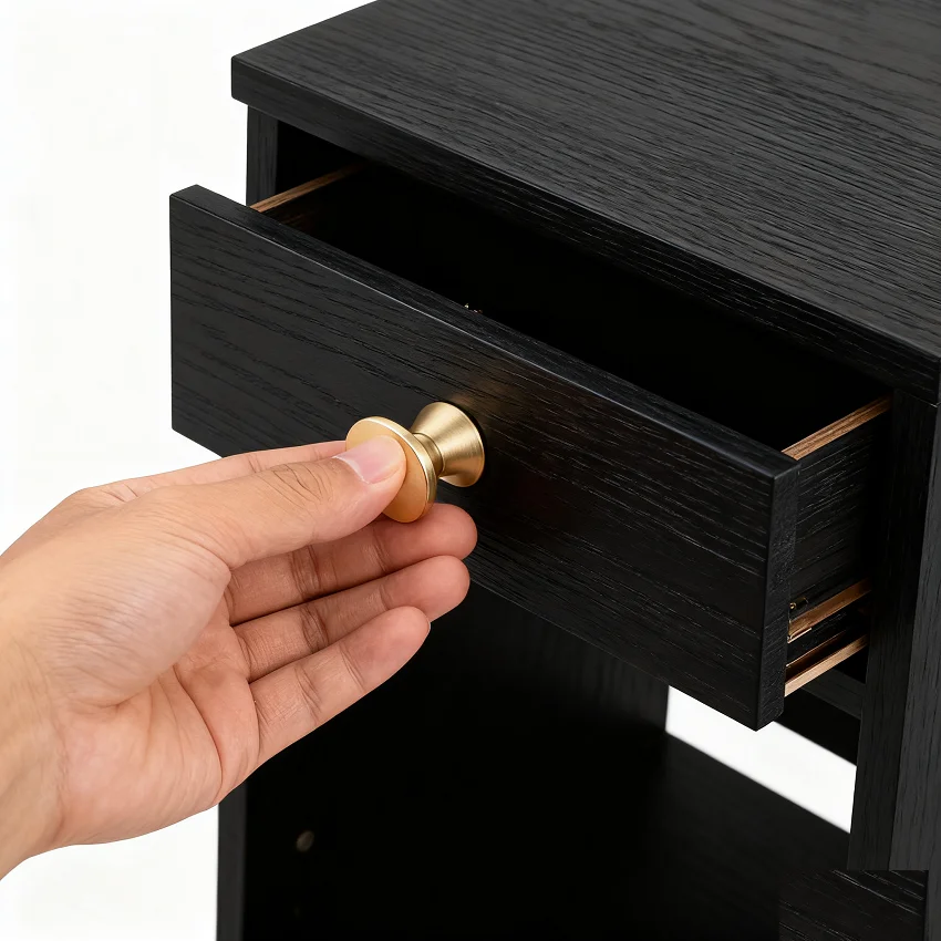 5 قطعة المقابض سبائك بسيطة ث/المسمار الصلبة ميتا نحى النيكل/النحاس الأسود الكرة مقبض 1 بوصة سحب صغير ديكور خزانة درج صندوق النبيذ