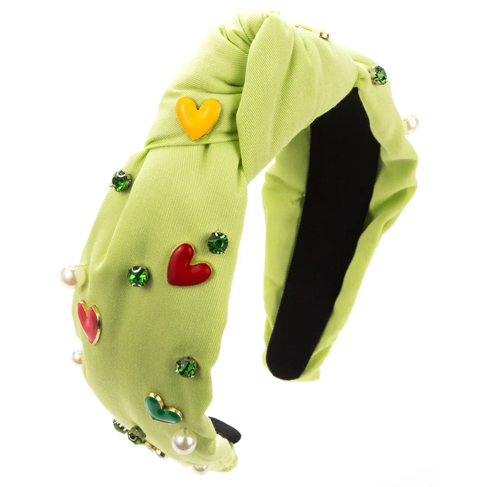 Colorful Mini Heart Embellished Headband Pastel Stone Beaded Hairband Cute Spring Summer Travel Styling Headwea view 5