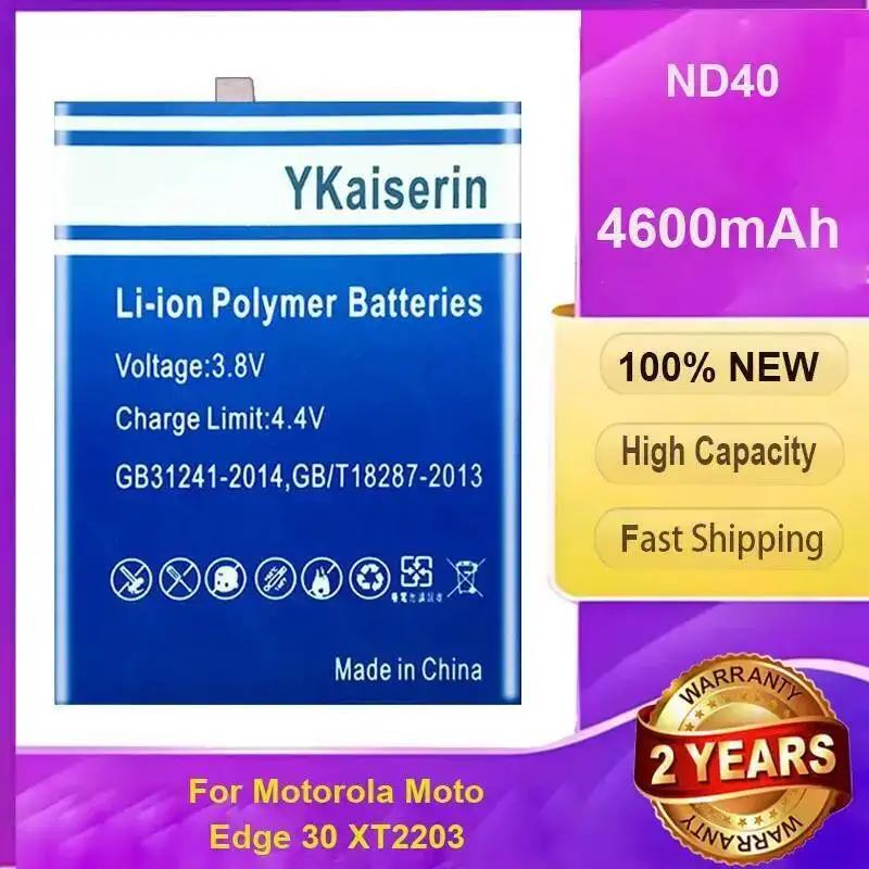 

ND40 Mobile Phone Battery Reliable Power 4600Mah Long Lasting For Motorola Moto Edge 30 XT2203