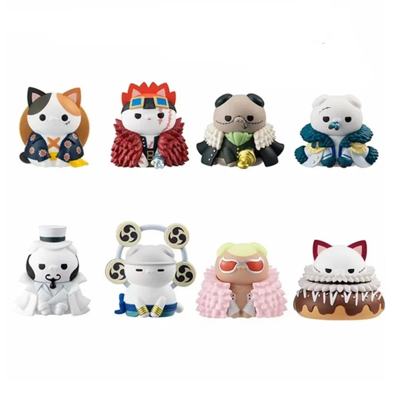 

8 шт./лот Cat Cos цельная фигурка Enel Doflamingo Kid Lucci Figura 4 см мини Kawaii забавные куклы модель украшения торта