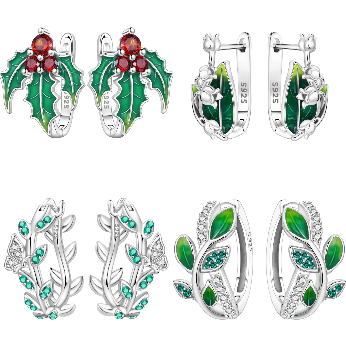 

925 Sterling Silver Purple Flowers Series Earring Jewelry Versatile Hoop Earrings For Women Jewelry Fine Birthday Party Gifts