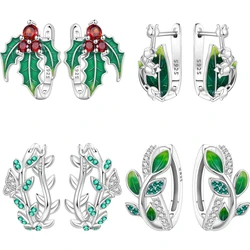 925 Sterling Silver Purple Flowers Series Earring Jewelry Versatile Hoop Earrings For Women Jewelry Fine Birthday Party Gifts
