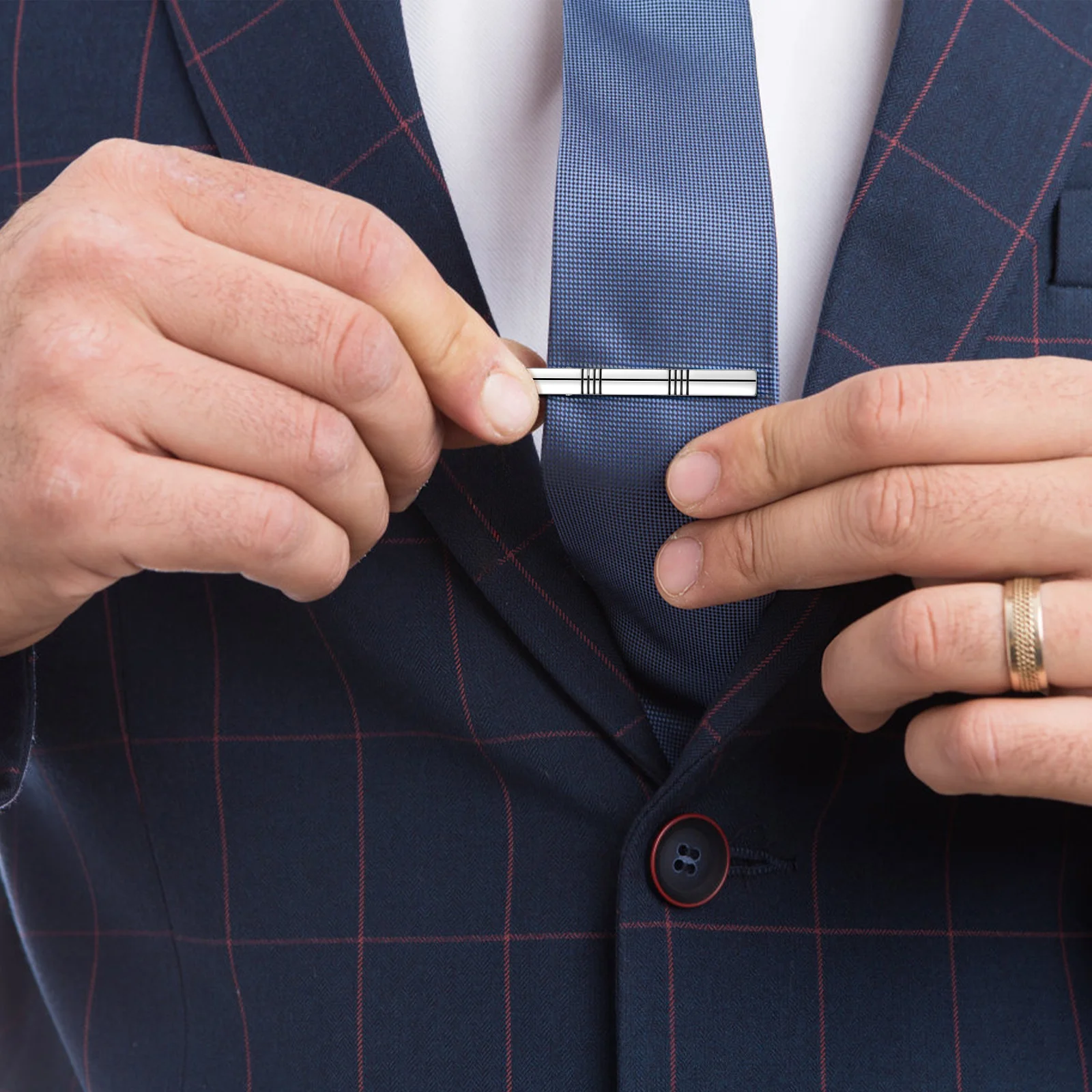 

4 pcs Men'S Tie Clips Copper Metal For Regular Ties Strong Spring Minimalist Design Suit Accessory Gift For Father Business