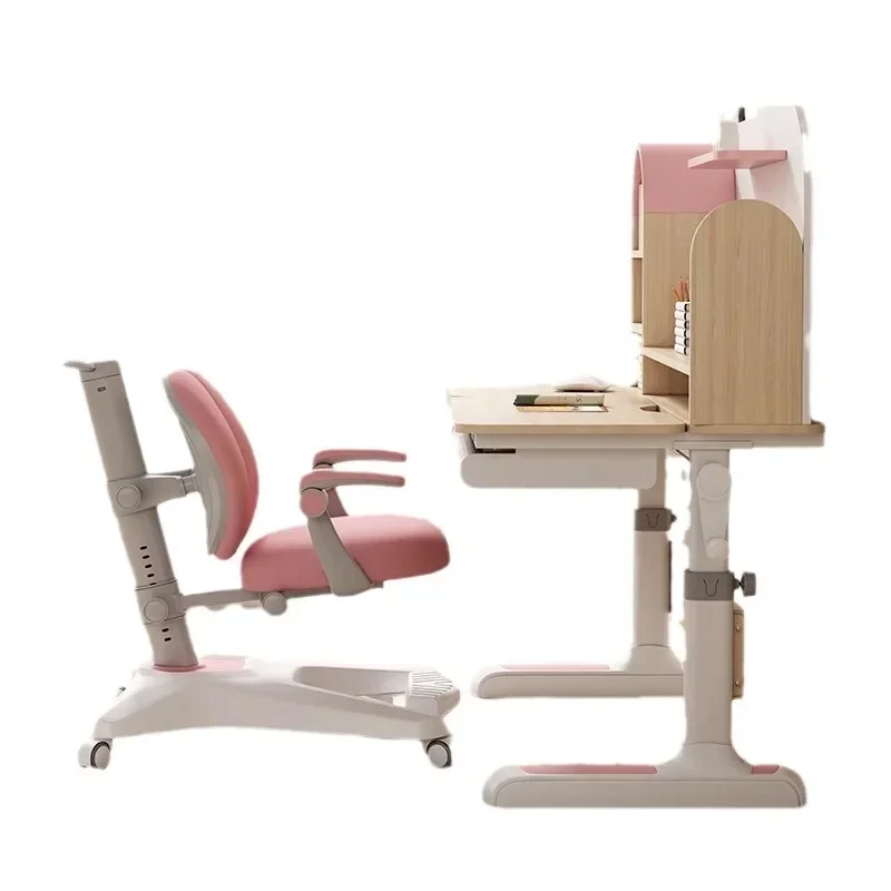 Special desk for primary school students to write homework Lifting solid wood table and chair set
