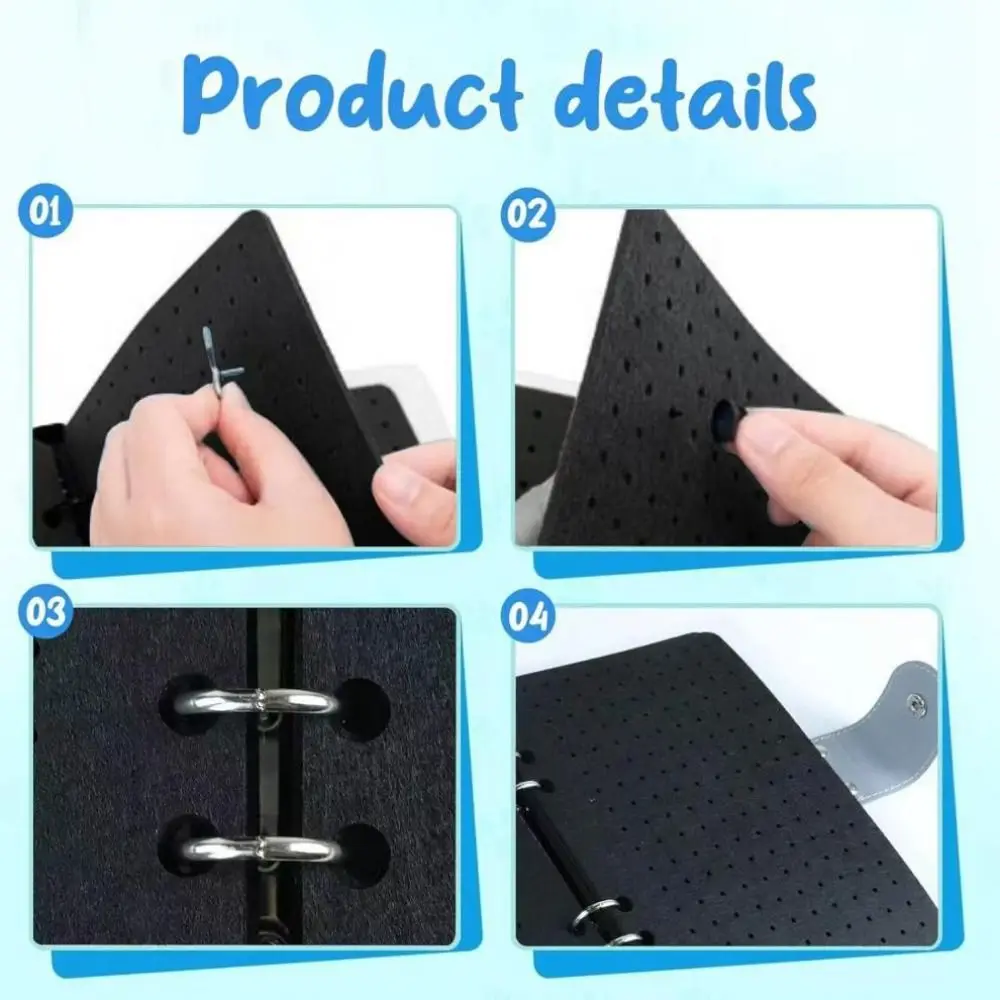8 Pages Felt Brooch Storage Book Dust-proof Creative Badge Charms Organizer Portable Large Capacity Brooch Display Board