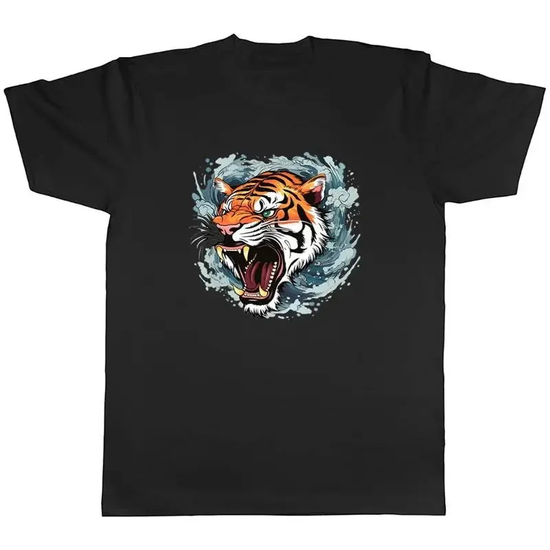 Japanese Tiger Mens T-Shirt Ferocious Tora Shishi Japan Tee Gift