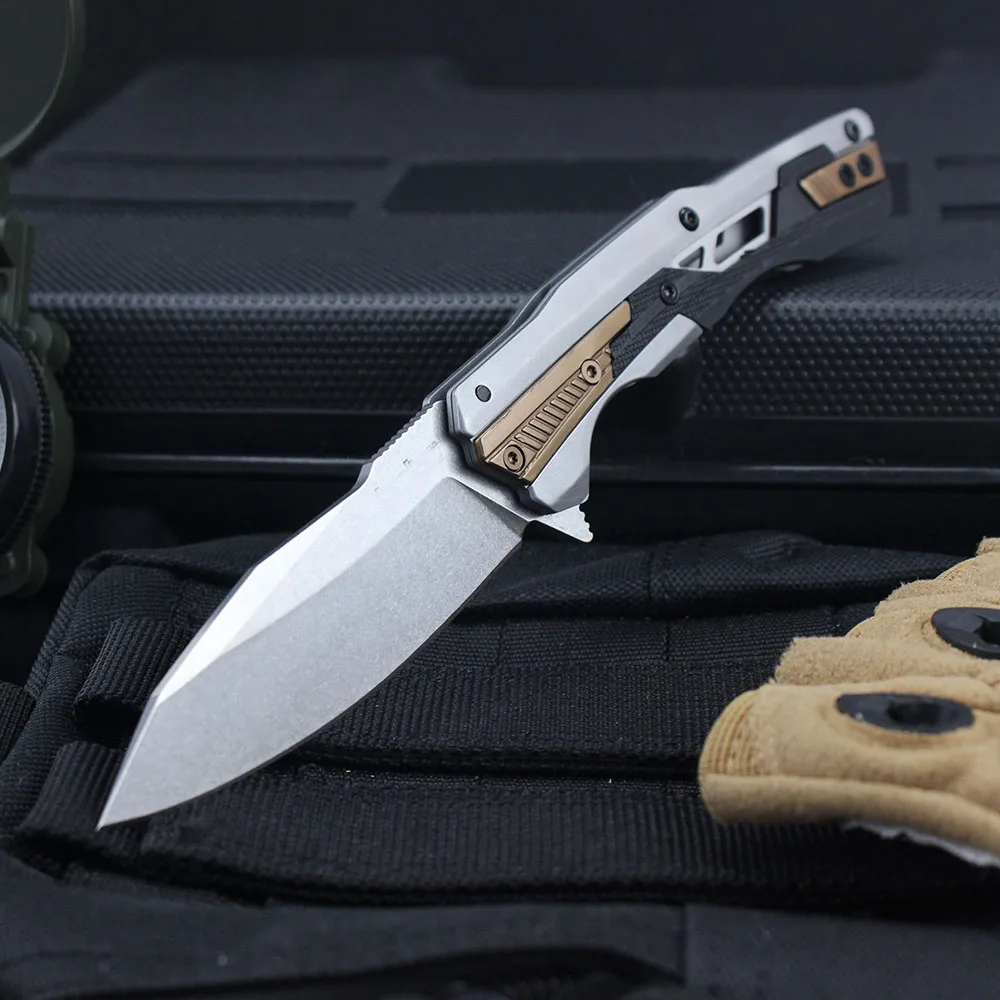 

KS 2095 Camping Pocket Folding Knife 8CR13 Blade ball bearing Flipper Knives EDC Outdoor Combat self-defence Tools