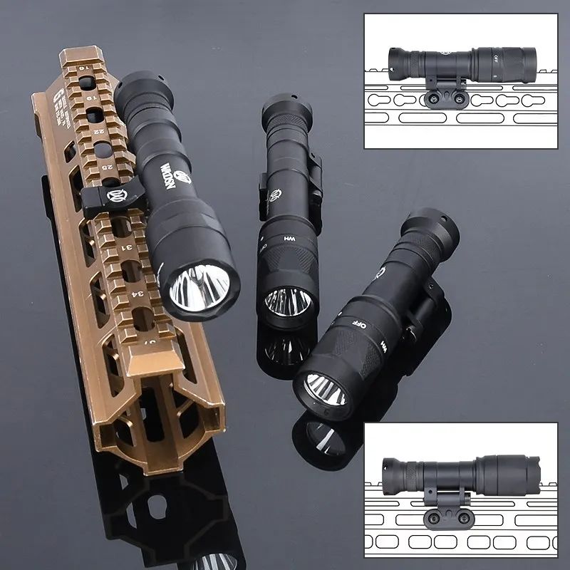 Imagem -05 - Wadsn Lanterna Tática de Metal M640u M640w M340w Luz Escoteira Estroboscópica M340c M640c Lâmpada de Arma de Caça para Mlok Keymod 20 mm Rail